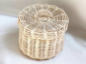 Veneris Home Çok Amaçlı Bambu Sepet Mini Kapaklı Sepet Kutu