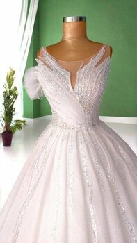 Ömür Gelinlik Sade Model Gelinlik - Standart - Beyaz