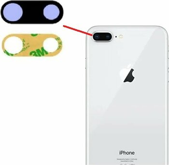 Tkgz İphone 8 Plus Arka Kamera Camı Lens Yapışkanlı