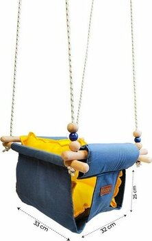 Mavi Trend Ahşap Salıncak Bebek ve Çocuk Salıncağı Hamak Beşik Gri Sarı Model