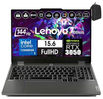 Lenovo Loq 15iax9 Intel Core I5 12600hx 64gb Ddr5 1tb Ssd 6gb/Rtx3050 Freedos 15.6" 144hz Fhd Ips 300nit Taşınabilir Bilgisayar 883gs00pdtr14+Weblegelsinçanta