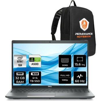 Dell Precision 3591 Core Ultra 7 155H İş İstasyonu 32GB RAM 4TB SSD 15.6" FHD FreeDOS + Per4 USB XCTOP3591EMEAWP324 - 8 TB - 32 GB