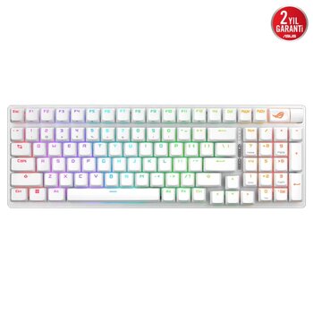 Asus Rog Strıx Scope Iı 96 Nx Snow Switch Türkçe Rgb Kablosuz Beyaz Mekanik Gaming Klavye