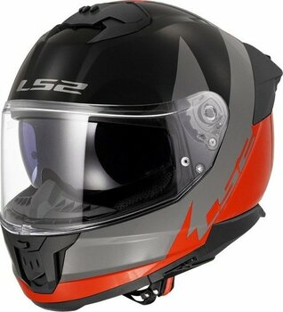 Ls2 Stream 2 Thunderbız Gri-Turuncu Kapalı Motosiklet Kaskı - M