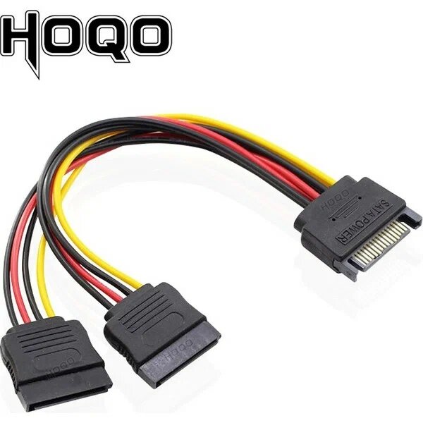Kecilila Sata Splitter Y Kablosu Siyah 1 m Erkek 2 Kadın Cabo 15PIN Kablo