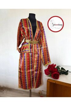 Gelincimherşey Kutnu Mecidiye Kumaş Üç Etek Yöresel Kaftan Kemerli