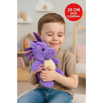 Toyfest Mor Ejderha Peluş Oyuncak – Yumuşak Dolgulu Sevimli Peluş Ejderha 28 cm Çocuk Oyuncak - 25 - Kırmızı