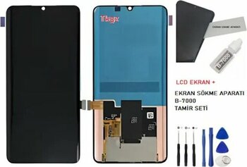 Xiaomi Mi Note 10 Pro Lcd Ekran Dokunmatik - A - Kalite + B-7000 + Tamir Seti Siyah