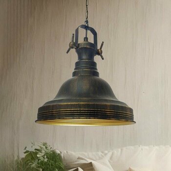 Bamyum Ulmete Eskitme Rengi Tekli Sarkıt Avize Salon Ofis Otel Restoran Avizeleri Vintage Tasarım - Bronz - Eskitme - 1