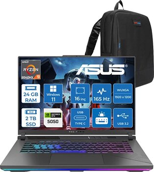 Asus Rog Strix G16 G614ph Ryzen 9 8940hx 24 GB RAM 2 TB SSD 8 GB RTX 5050 16" Wuxga W11Home WARV057H05-Zetta Çanta
