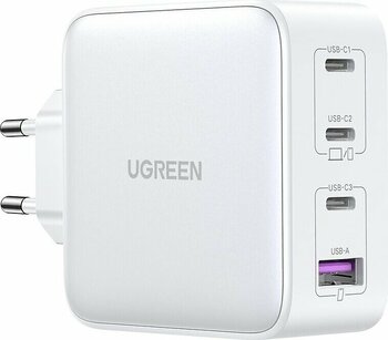 Ugreen Nexode Gan X 100W Hızlı Şarj Cihazı 4 Portlu Pd Qc 3Xusb-C, 1Xusb-A, Beyaz, 15337