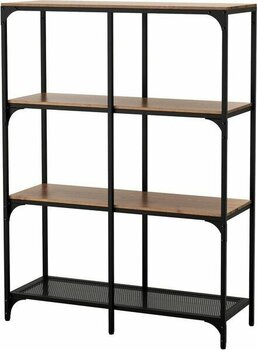 IKEA Açık Raf Ünitesi, Siyah, 100X136 cm Rustik, Metal ve Ahşap - Siyah