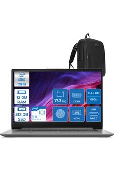 LENOVO Ideapad 3 17IAU7 82RL00DTTX I7 1255U 12 GB 512 GB Intel® Iris® Xe FDOS 17.3\" 82RL00DTTXF01+ZettaÇNT