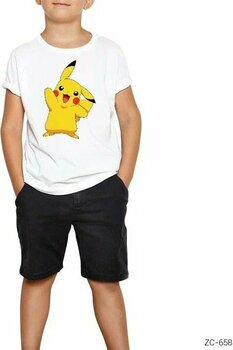 Pokemon Pikachu Beyaz Unisex 3–4 Yaş Çocuk Tişört