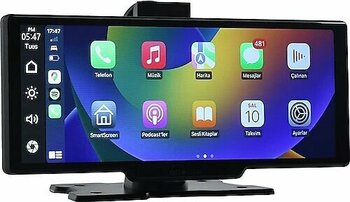 Ottocast 10" Taşınabilir Apple CarPlay & Android Auto, Ön & Arka Kameralı Torpido Üstü Araç Multimedya (OT-N91C)