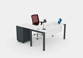 Çağın Ofis Mobilyaları GALAXY 120 x 75 x 155–156 cm Beyaz/Antrasit Çalışma Ofis Masa