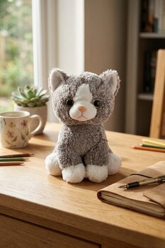 Olomo Peluş 23 cm Oturan Kedi – 3 Asorti, Yumuşacık ve Sevimli Peluş Oyuncak