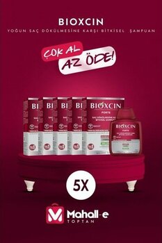 Bioxcin Forte Şampuan 300 ml Ylbitkisel Şampuan 5'li