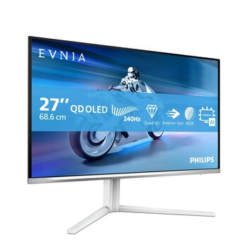 Philips Evnia 27m2n6501l 27" 240hz 0.03ms Pivot Qhd Qd-Oled Yükseklik Ayarlı Fast Ips Amb Beyaz Gaming Monitör