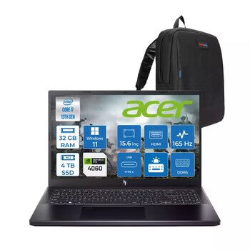 Acer Nitro V 15 ANV15 Intel Core I7 13620H 32GB Ddr5 4tb SSD 8GB/RTX4060 75W 15.6" Fhd IPS 165HZ Windows 11 Home Gaming Laptop NHQQEEY002H10+ZETTAÇANTA