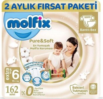 Molfix Pure  Soft Bebek Bezi X-large 6 No 54 Lü X 3 Adet
