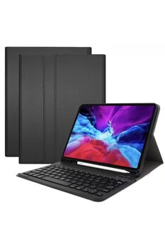 bovinox İpad Air 11 M2/M3 Bluetooth Klavyeli Kılıf Mıknatıslı Ayrılabilir Klavye Kalemlikli Kapaklı Kılıf