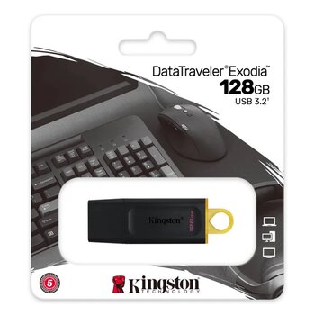 Kıngston Dtx/128Gb Usb 3.2 Data Traveler Exodia  Gen 1 Flash Disk (Siyah - Sarı)