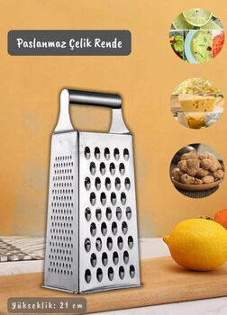 Paslanmaz Çelik Rende 4 Taraflı Sebze Rendesi 4 Yüzey Paslanmaz Çelik Rende