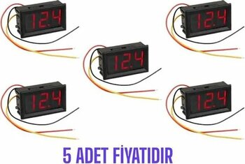 Dijital Voltmetre Dc 0-100v 3 Kablolu - 5 Adet-4852