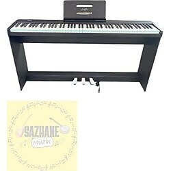 Digital Piyano Hassasiyetli 88 Tuş 3 Pedal - siyah