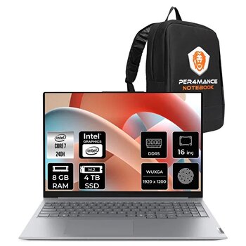 Lenovo ThinkBook 16 Gen 8 21sh009gtxp305 Core 7 240h 16" 8GB 4 TB SSD Fhd+ FreeDOS Taşınabilir Bilgisayar-PER4 Çanta