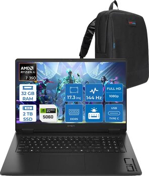 Hp Omen 17-Db1015nt Amd Ryzen Aı 7 350 32gb Ddr5 2tb Ssd Rtx5060 8gb Gddr7 17.3 Inç Fullhd (1920 X 1080) 144hz 7ms 300nits Ips Freedos Taşınabilir Bilgisayar C2ez5eaf15 + Zetta Çanta