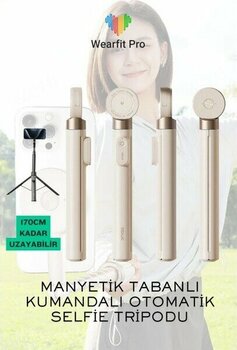 Otomatik Açılır Manyetik Telefon Tripodu Uzaktan Kumandalı Selfie Çubuğu