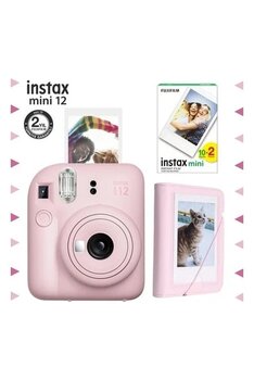 Instax Mini 12 Pembe Fotoğraf Makinesi-20'Li Film Ve Mini Albüm Seti