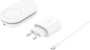 Belkin Wiz028Vfwh Boostcharge Pro Katlanabilir Qi2 15W Kablosuz Şarj Standı - Beyaz