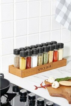 Woodsy 16 Lı Baharatlık Takımı Ahşap Stantlı Baharatlık