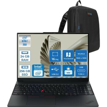 Lenovo Thinkpad E16 Gen 3 Intel Core Ultra 7 265U 24GB Ddr5 256GB SSD Freedos Intel Aı Boost 16 Inç Wuxga (1920 x 1200) IPS 300NITS Taşınabilir Bil...