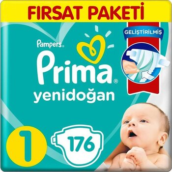 Prima 1 Beden Yenidoğan Aktif Bebek Bezi 44X4 176 Adet