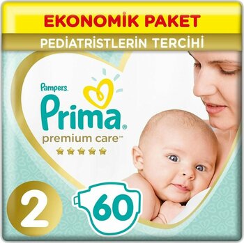 Prima Premium Care Bebek Bezi Ekonomik Paket 2 Beden 60 Adet 4-8 Kg