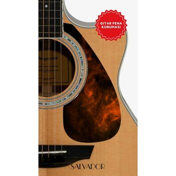 Pickguard Akustik Gitar Kendinden Yapışkanlı (Pena Korumalığı) - İncir - Siyah
