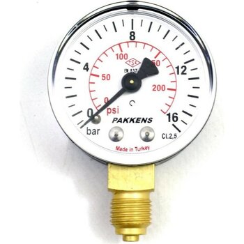 Normadia Çap 63 0/16 Bar Kuru Tip Basınç Ölçer, Manometre, Basınç Göstergesi 1/4 Inch - Seçenek 1