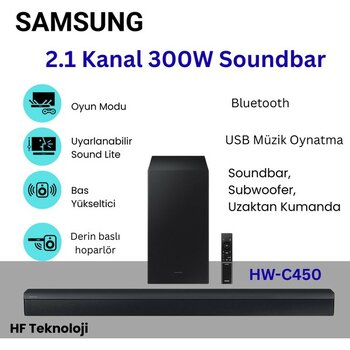 Samsung HW-C450 2.1 Kanal 300 W Soundbar + Jbl Bluetooth Hoparlörhediye - Siyah