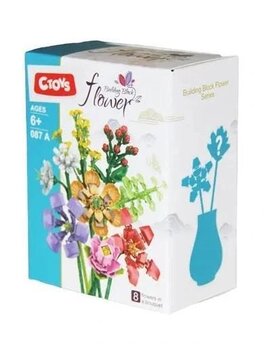 Mini Blok Flower - Çiçek Yapı Blokları - Bir Bukette 8 Çiçek - 087A -