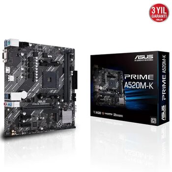 Asus Prime A520m-K Sc Am4 A520 Ddr4 4600 M2 matx Amd Ryzen Anakart