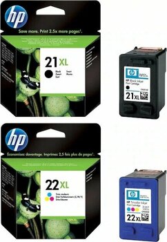 HP 21XL + 22XL C9351CE + C9352CE Siyah ve Renkli 475 Sayfa (Siyah), 165 Sayfa (Renkli) Uyumlu HP Yazıcı Modelleriyle Kartuş