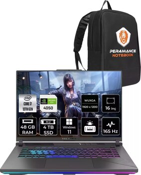 Asus Rog Strix G16 İ7-13650Hx 48Gb 4Tb Ssd Rtx4050/6Gb 140W 165Hz 16" Wuxga W11P N3195 & Per4 Çanta