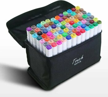 TİFOYS 80 Adet Çift Taraflı Marker Keçeli Kalem Seti Çantalı