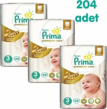 Prima Premium Care No:3 Midi 204 Adet Bebek Bezi