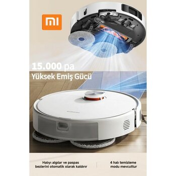Xiaomi Robot Vacuum S40 Pro Akıllı Robot Süpürge ve Mop 15000PA Çift Döner Mop Lds Lazer Navigasyon Anti-Dolanma Beyaz