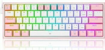 Redragon K617 Pembe RGB %60 TKL Red Switch Kablolu Mekanik Oyuncu Klavyesi